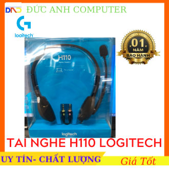 Tai Nghe Tai Nghe LOGITECH H110 - Âm Thanh Nổi (2 Giắc)-Dành Cho Máy Tính Bàn Có 2 Lỗ Cắm Mic+Loa Hàng Chính Hãng - Bảo Hành 12 Tháng