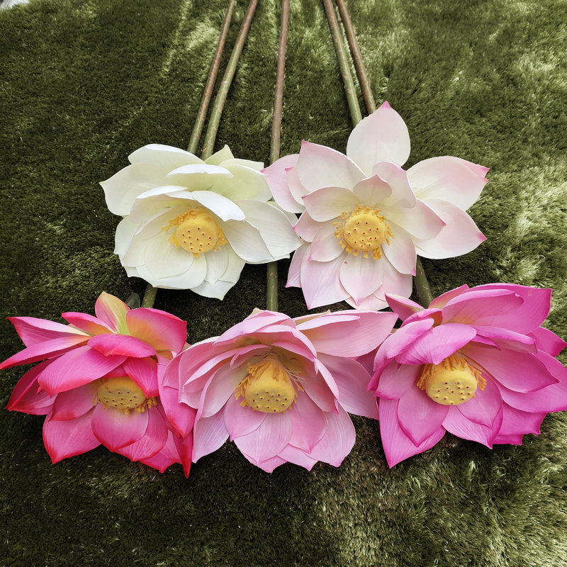 Hoa giả- Hoa sen bông cỡ lớn 20cm trang trí