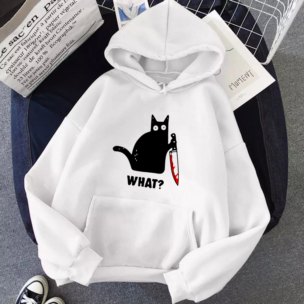 [Hoàn Tiền 15%] ÁO HOODIE IN KNIFE CAT (NHIỀU MÀU)