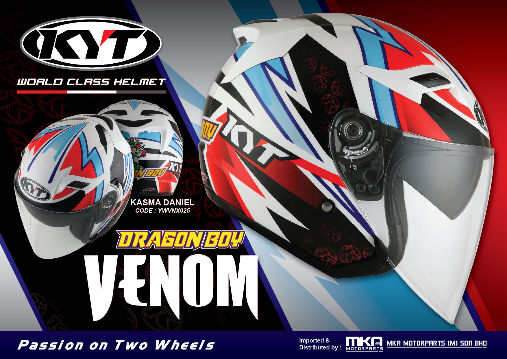Mũ bảo hiểm KYT VENOM KASMA DANIEL DRAGON BOY