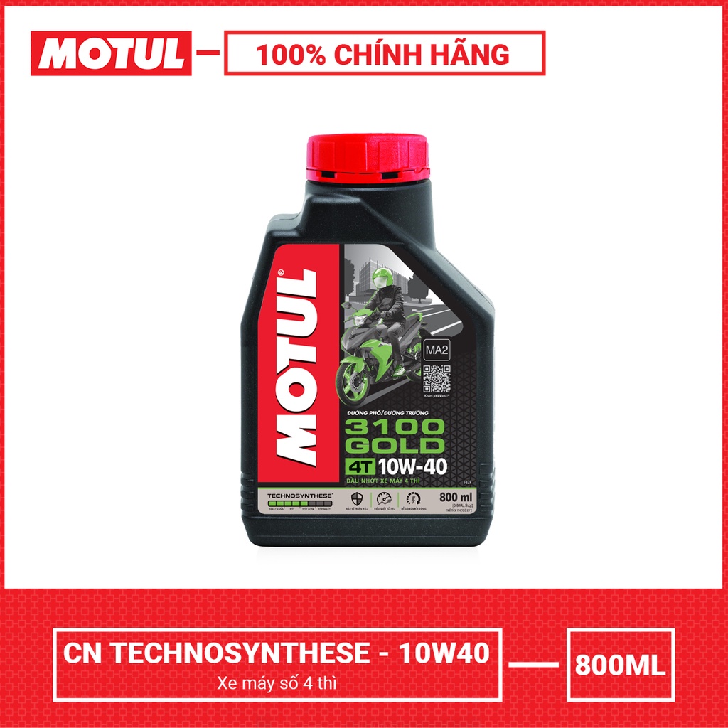 [Tặng Phuể nhớt] - Nhớt xe máy số cao cấp Motul Gold 3100 10W40 800ml