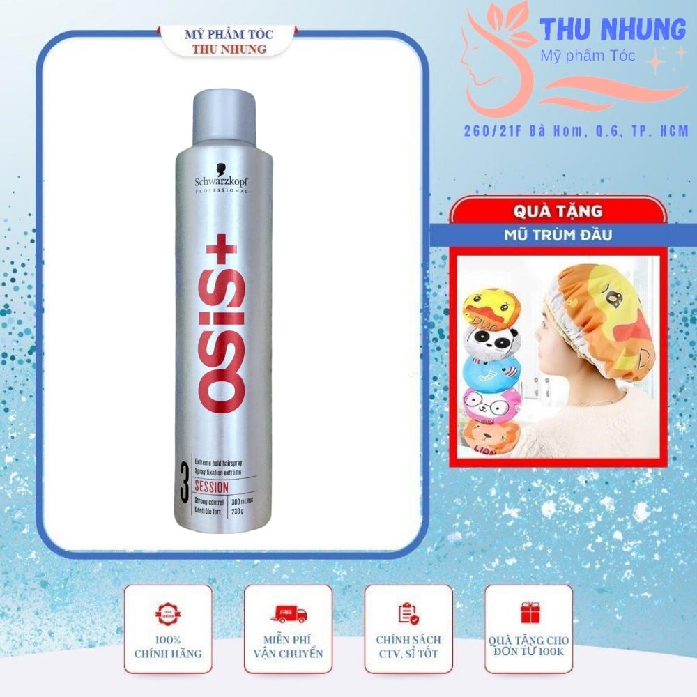 Gôm xịt tóc giữ nếp cứng Schwarzkopf OSiS + 3 Session Extreme Hold Hairspray 300ml