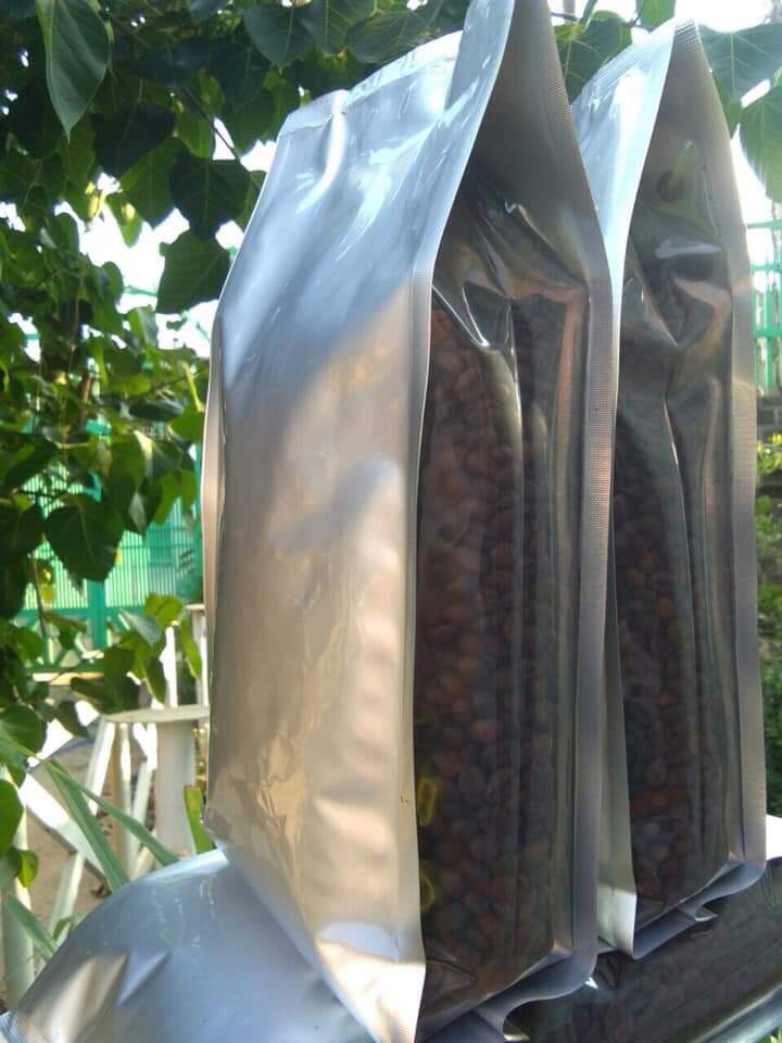 [1kg/size] túi 4 cạnh bạc hông trong dùng đựng hạt trà cafe