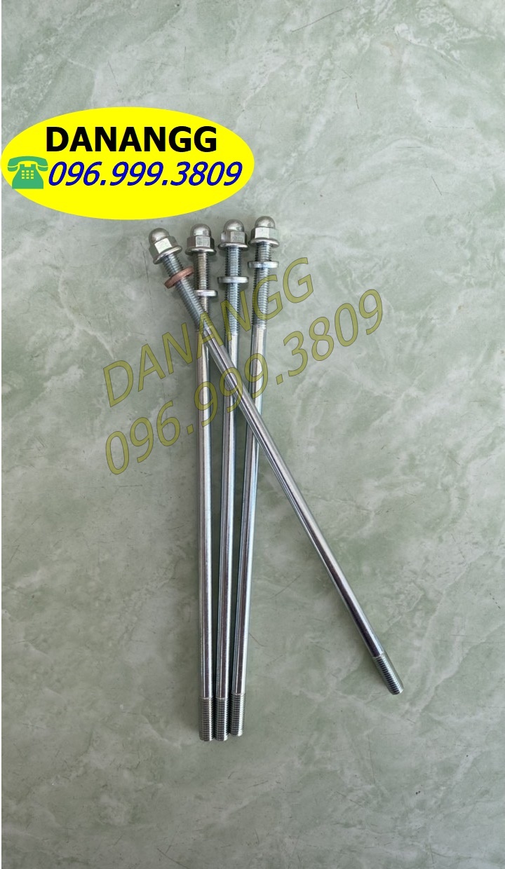 Bộ 4 ốc đũa 7 ly dài 215mm xử lý trờn ren có lon đền