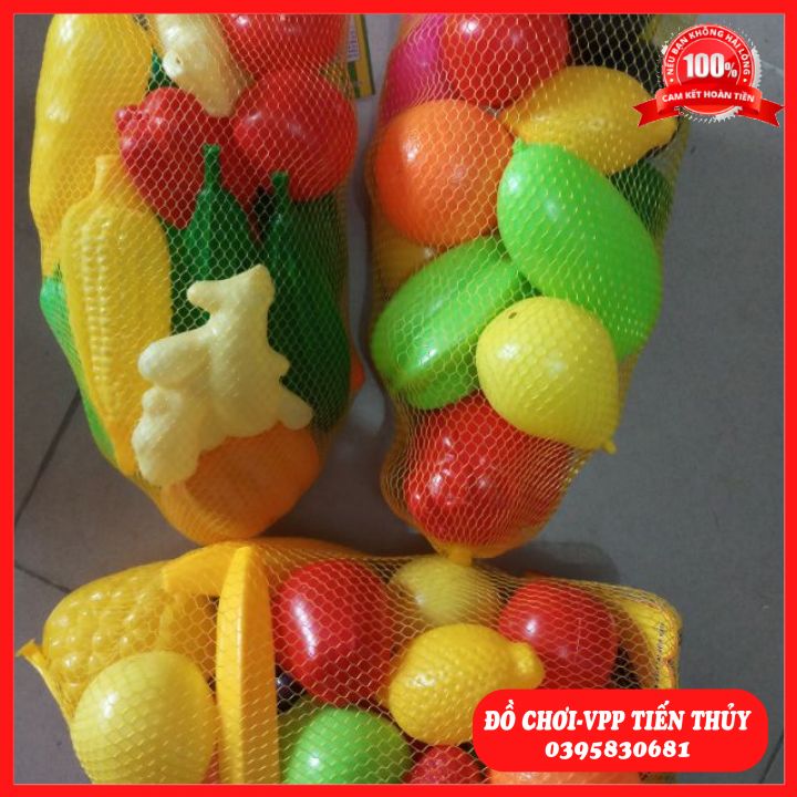 ❤️SIÊU BỀN❤️ Bộ Đồ Chơi Rau Củ Quả Túi Lưới Các Loại Bằng Nhựa Cho Bé