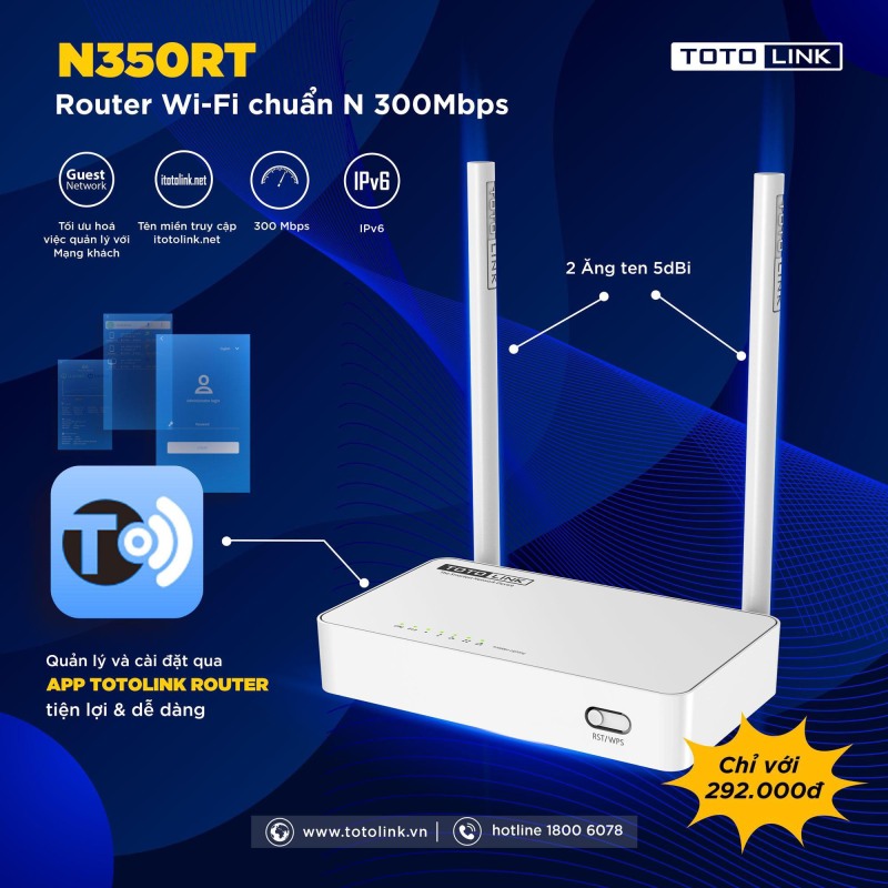 Bộ phát wifi Totolink N350RT