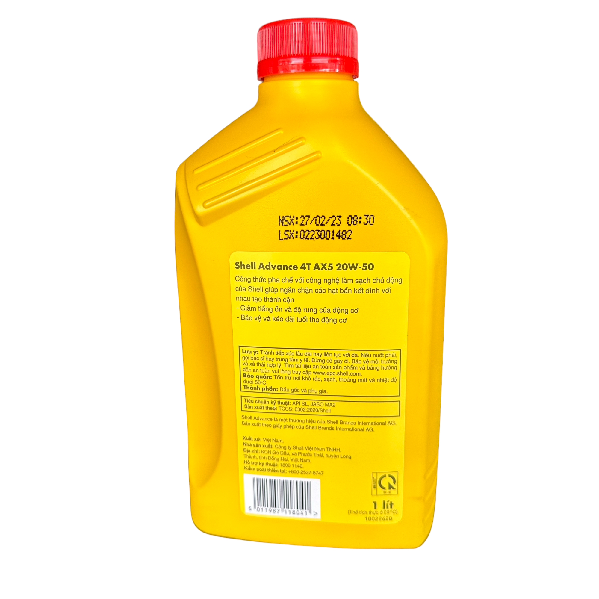 Nhớt Shell Vàng 20w-50 Ax5 0.8L/1L Dành Cho Xe Số