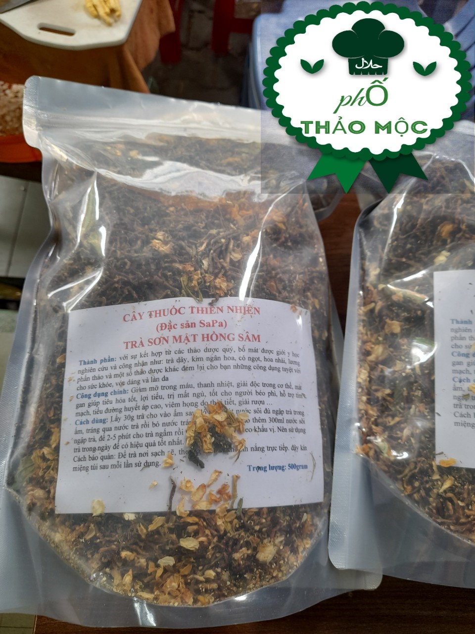500gr TRÀ SƠN MẬT HỒNG SÂM GIÚP NGỦ NGON