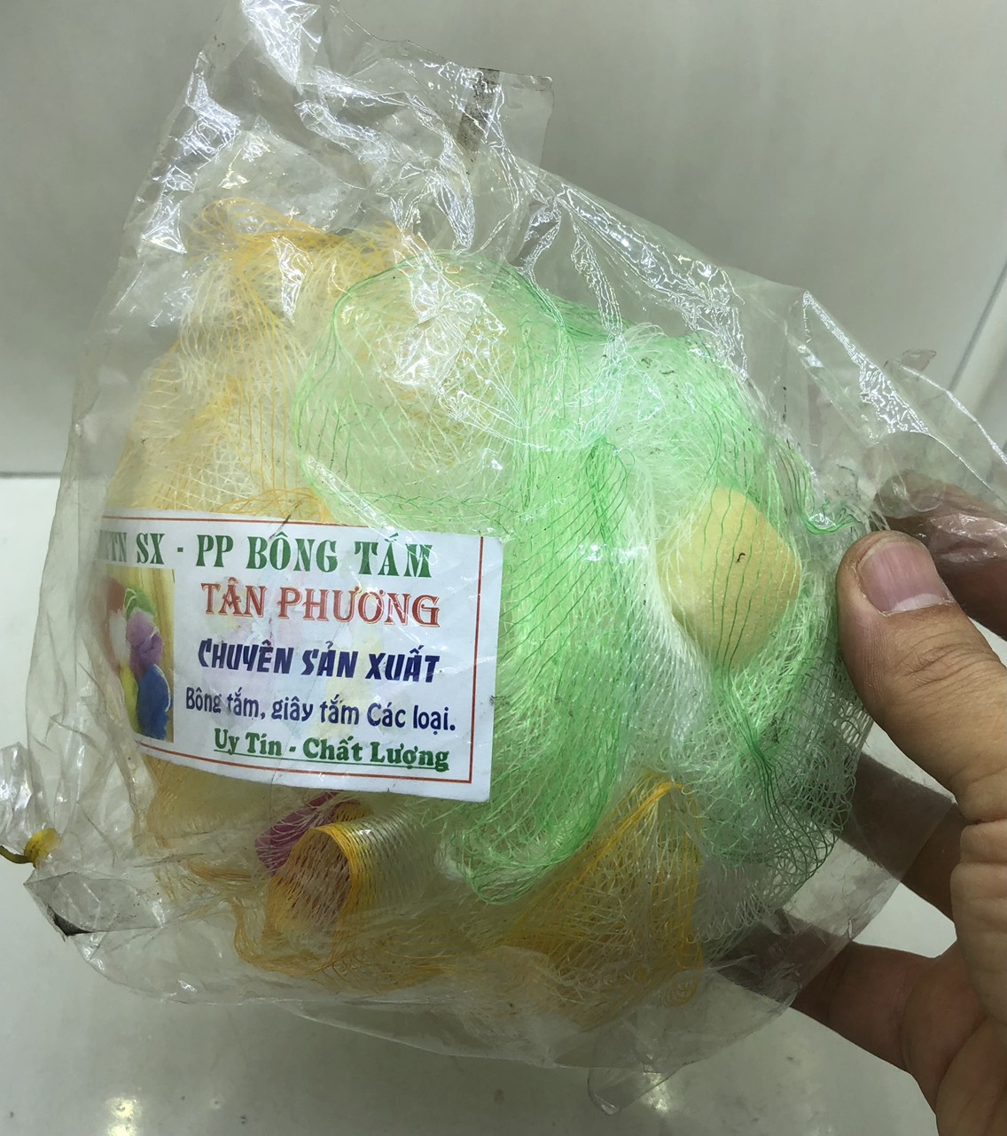 Bông tắm tròn dạng lưới
