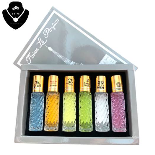 NƯỚC HOA THÁP 6 CHAI DẠNG LĂN THƠM CỰC LÂU