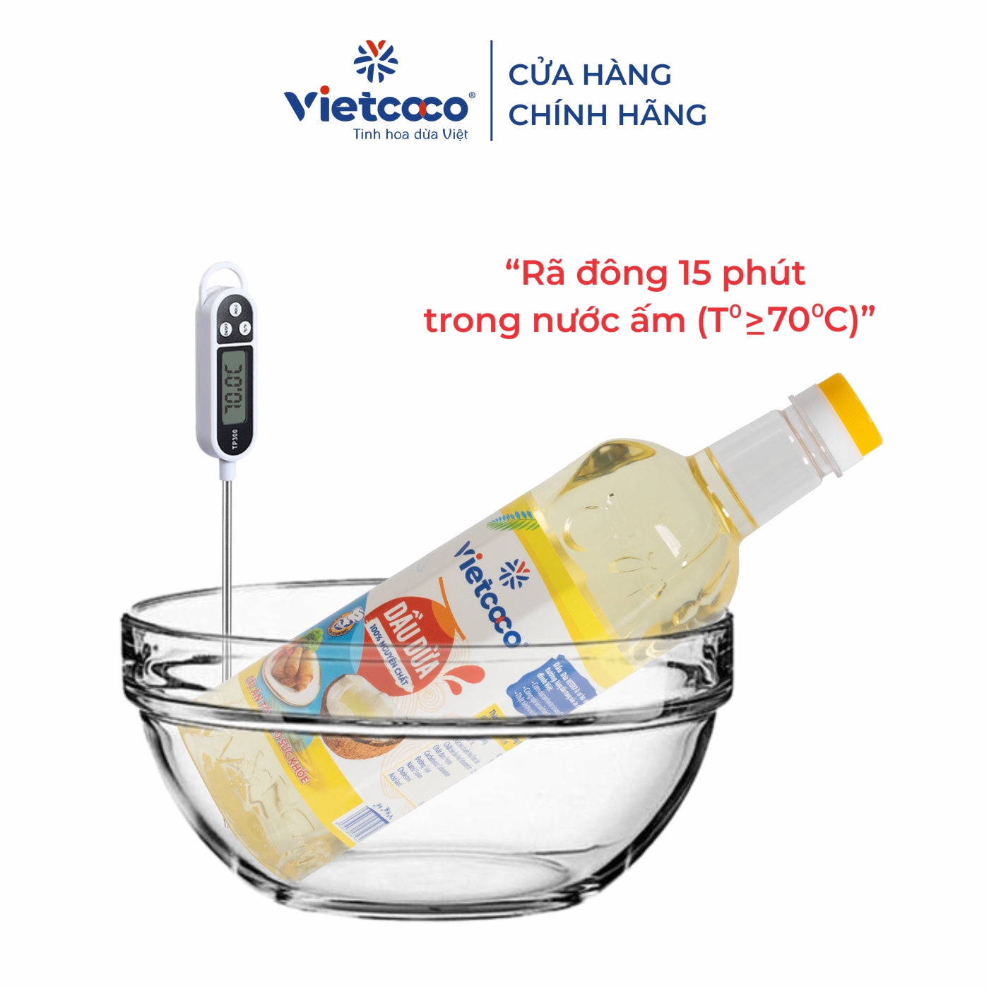 Dầu dừa Vietcoco (100% nguyên chất) - chai 1 lít