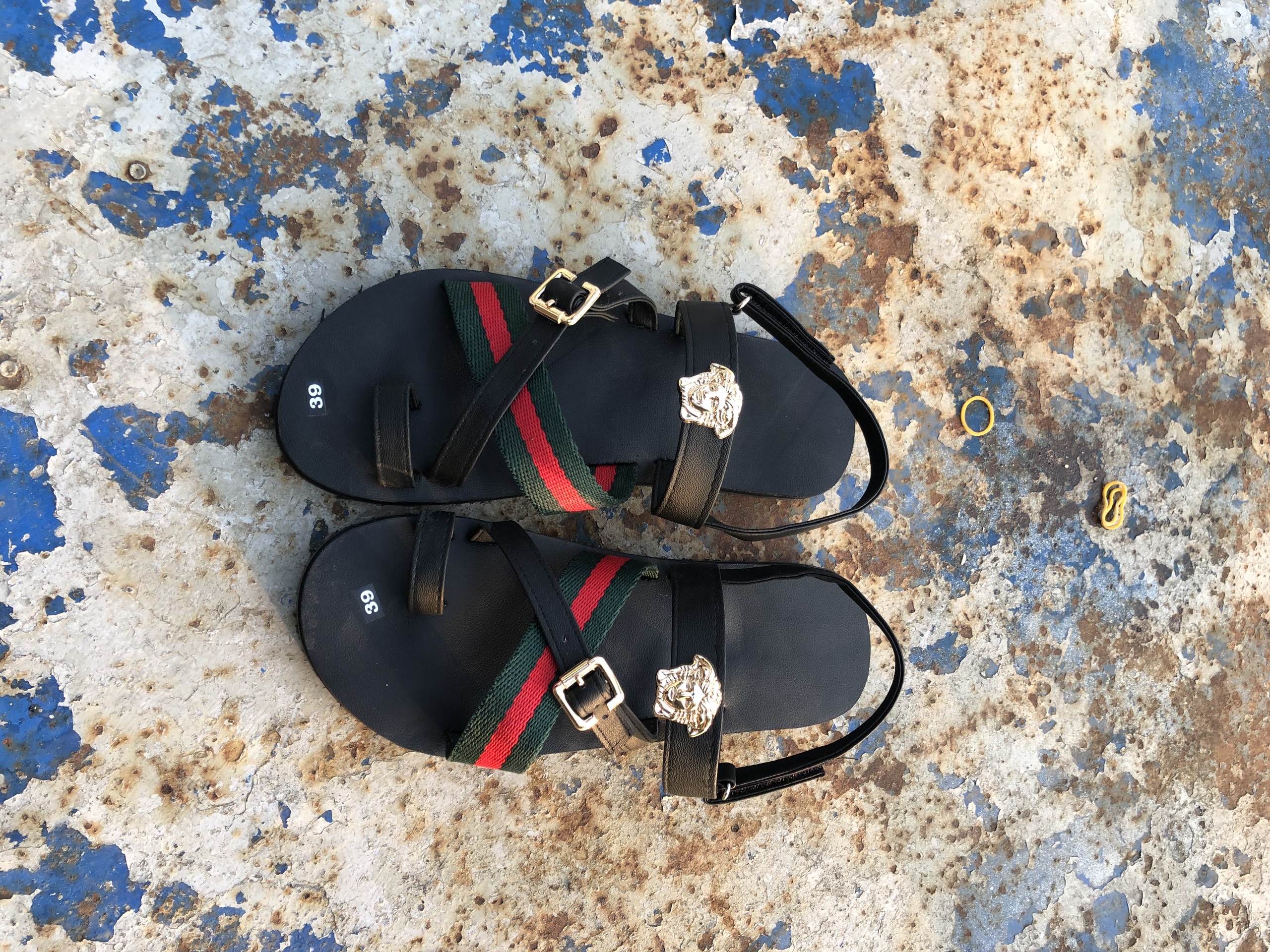 sandal chíp chíp dép xăng đan nữ đế đen quai đen phối dù