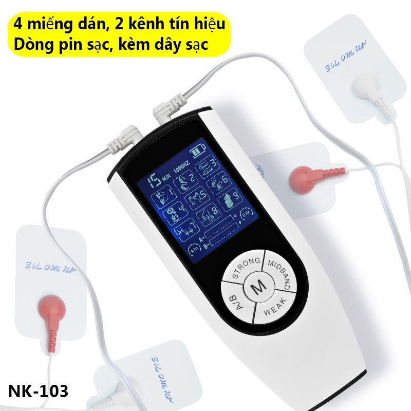 Máy massage xung điện 4 miếng dán pin sạc Nikio N100 - Máy massage cầm tay - Máy mát xa xung điện máy matxa
