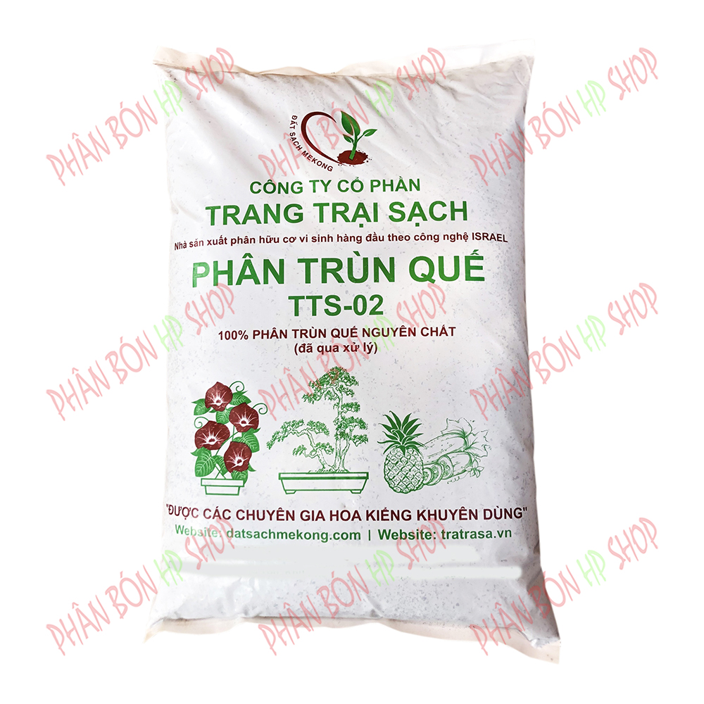 PHÂN TRÙN QUẾ MÊKONG TTS-02 – 100% TRÙN QUẾ NGUYÊN CHẤT (Đã qua xử lý) – (Túi 2KG)