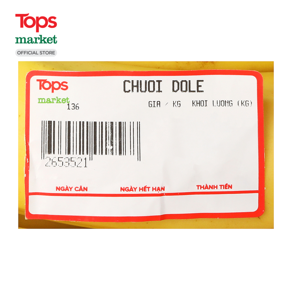 Chuối Dole 1Kg - Siêu Thị Tops Market
