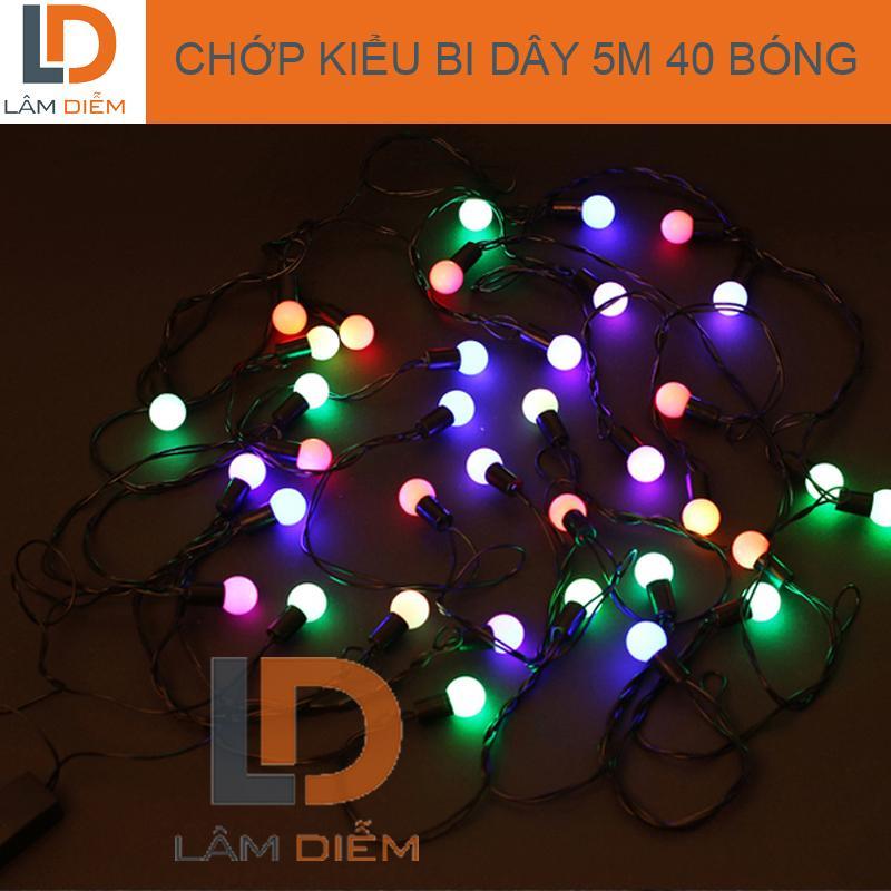 ĐÈN LED TRANG TRÍ KIỂU BI & NGÔI SAO DÂY ĐÈN DÀI 5M 40 BONG CÓ NỐI