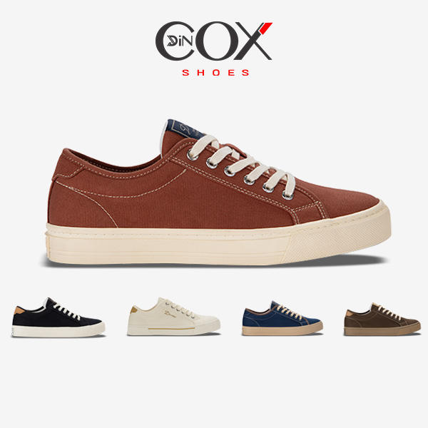 Giày Sneaker Vải Canvas Nam Nữ E12 Red Brick Dincox