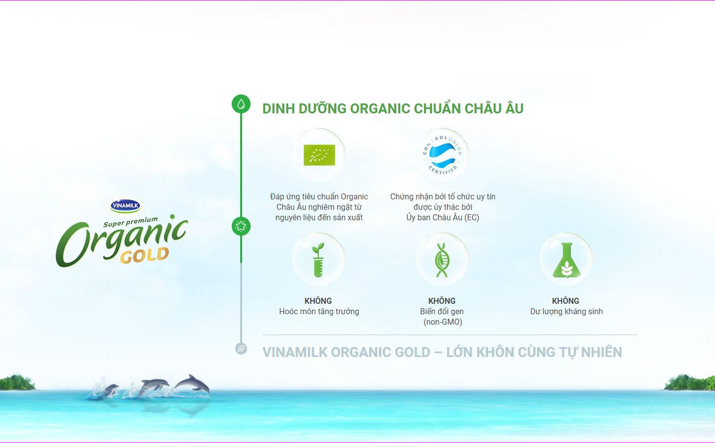 Sữa Bột Vinamilk Organic Gold 4 - Hộp 850g (Dành cho trẻ từ 2 tuổi trở lên)