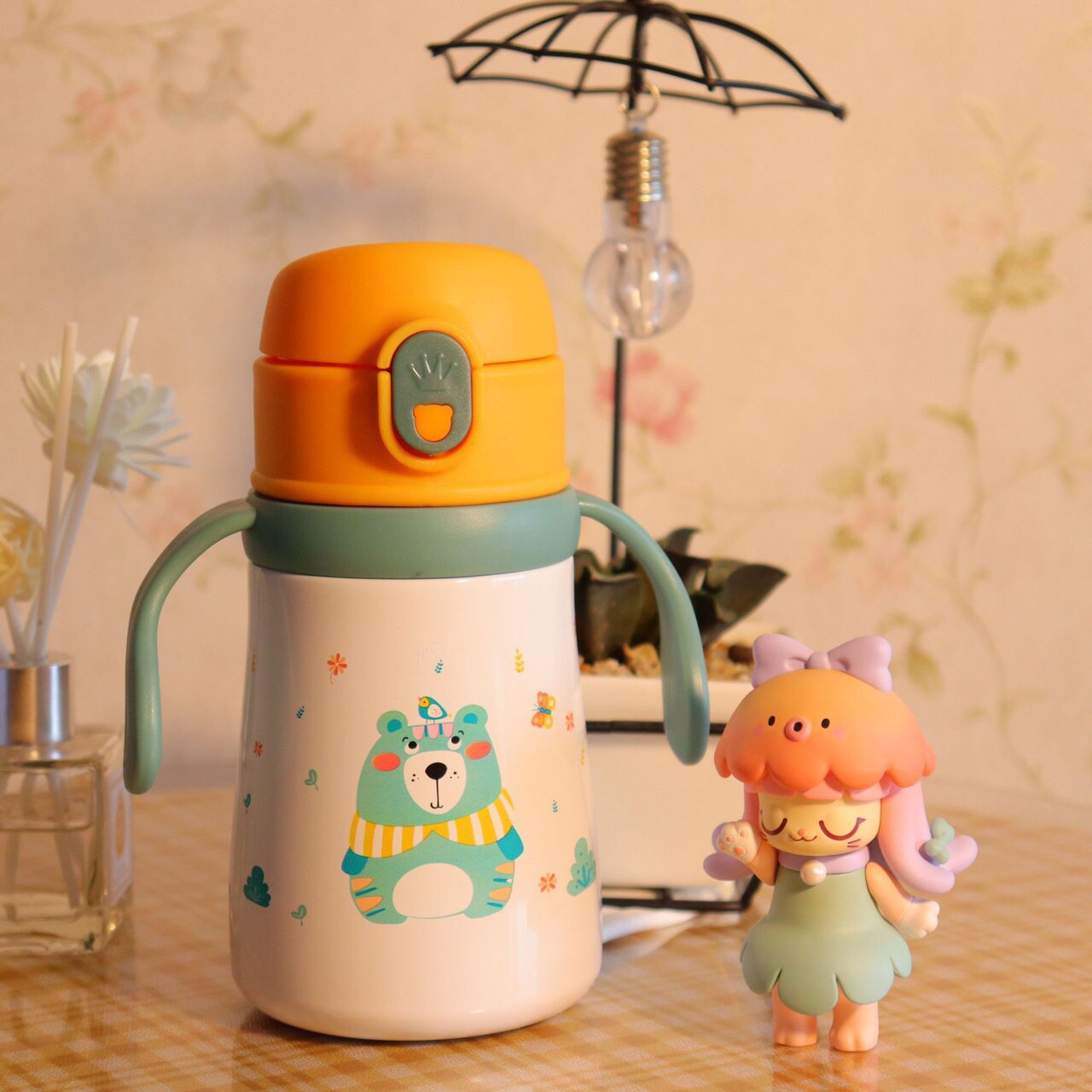 Bình giữ nhiệt bình nước giữ nhiệt cho bé nóng lạnh có ống hút bình tập uống