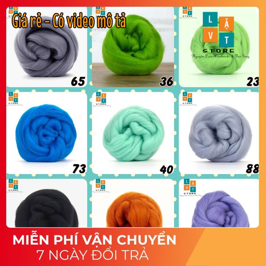 [HCM][ TỪ 50K] [Handmade - Giá Sĩ] LEN CHỌC - LEN THÔ - Needle Felting để làm thú đồ chơi.