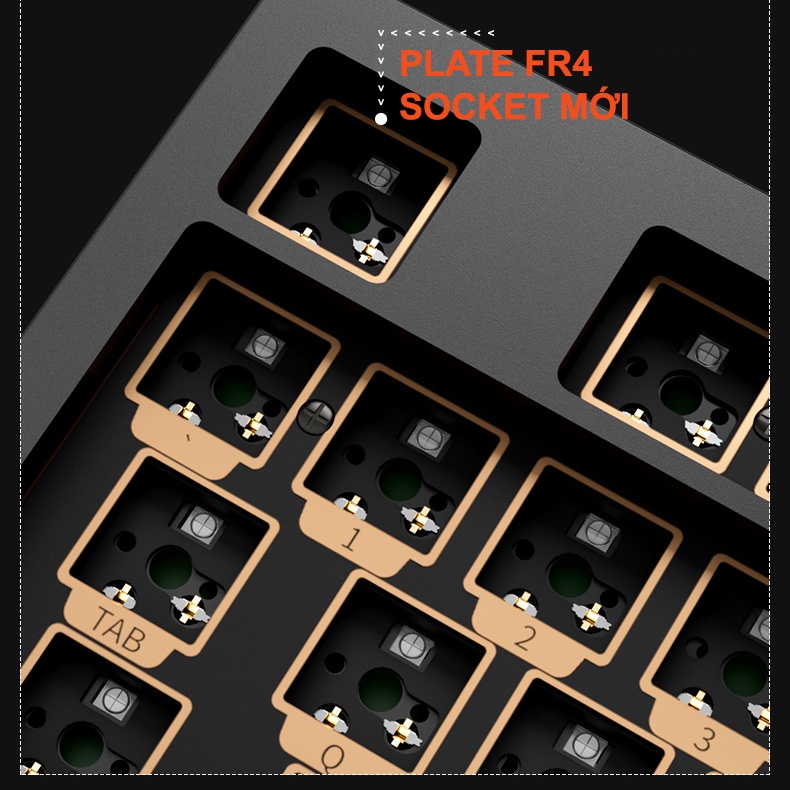 Bàn phím cơ JamesDonkey RS2 V2.0  Hotswap thế hệ mới, 3 mode, RGB, Gasket Mount Pro, Núm vặn