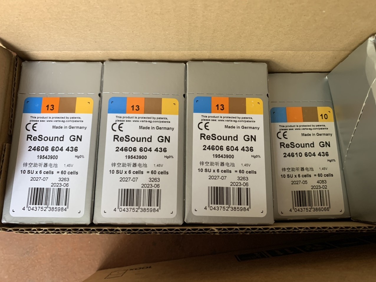 Pin trợ thính Pin máy trợ thính ReSound A10 PR70 sản xuất tại Đức
