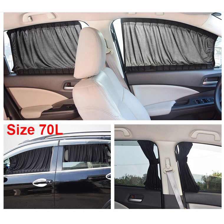 [HCM]Rèm Cửa Che Nắng Xe Ô Tô Màu ĐEN (size  70S - 70L)