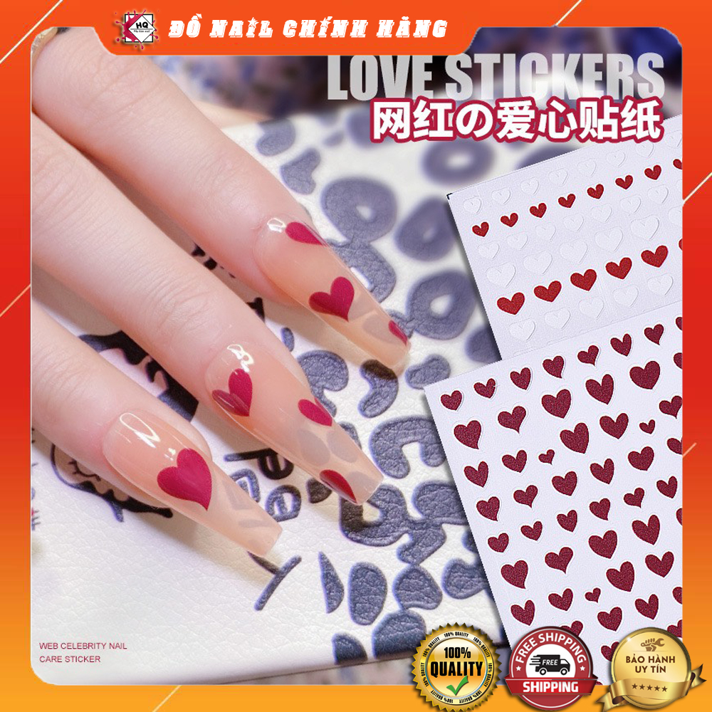 Stick trái tim trang tri móng cực xinh