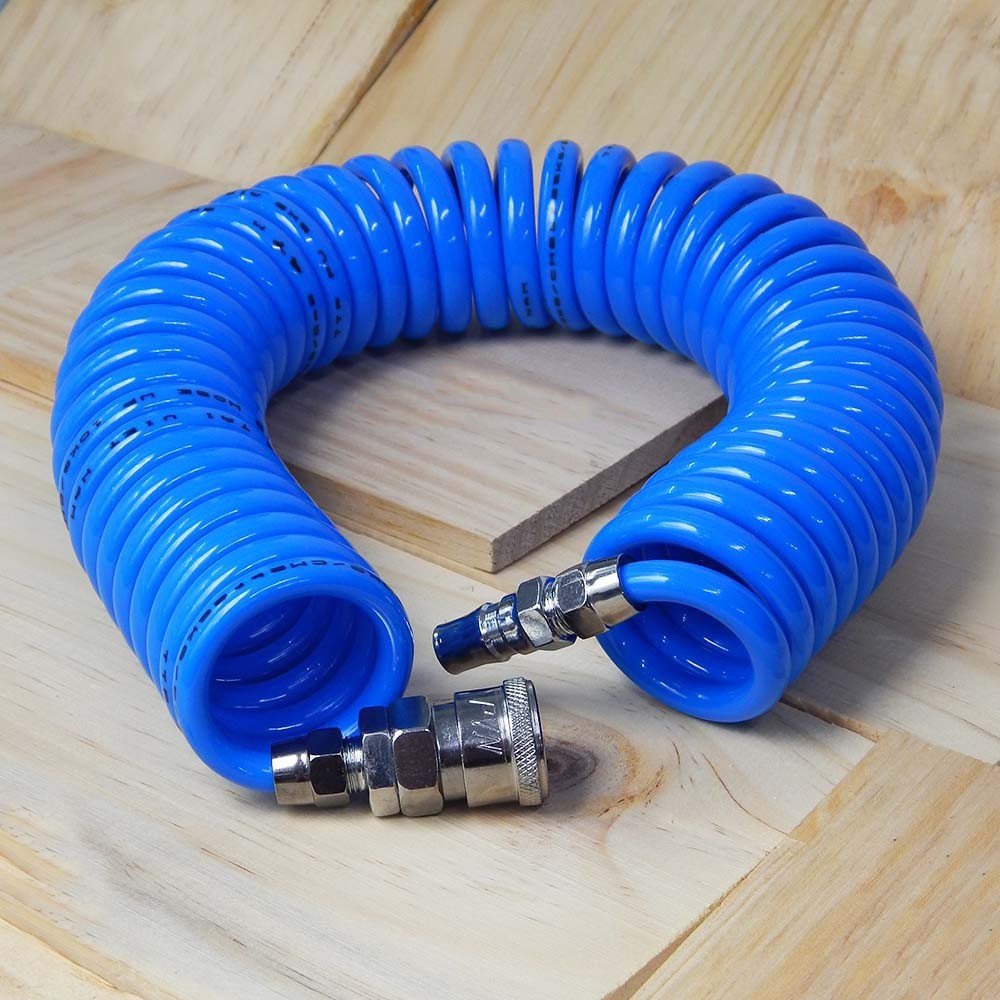 Dây hơi xoắn khí nén, dây hơi máy nén khí 8mm (5x8mm) màu xanh dài 6m, 9m,12m,15m Hàng Việt Nam chất lượng - CHỢ VẬT TƯ ONLINE