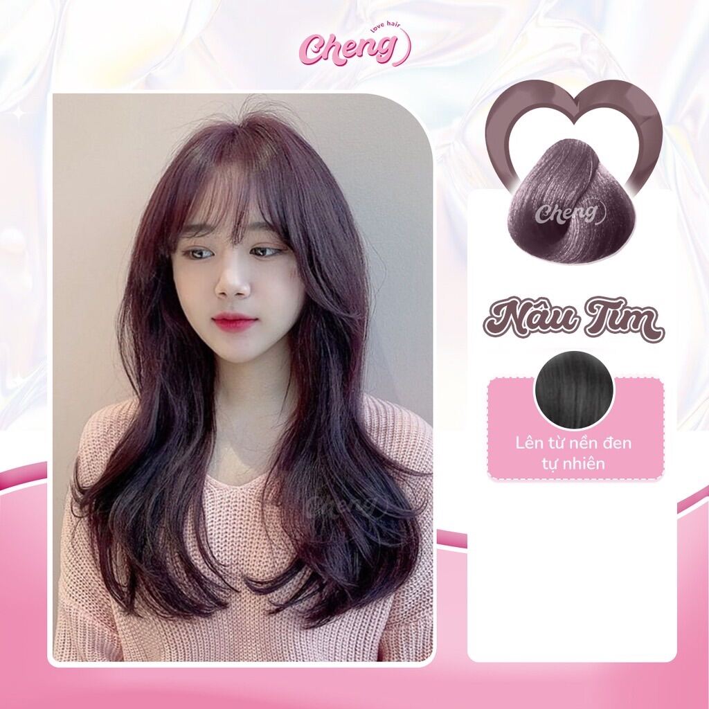 Nhuộm tóc màu nâu tím không tẩy