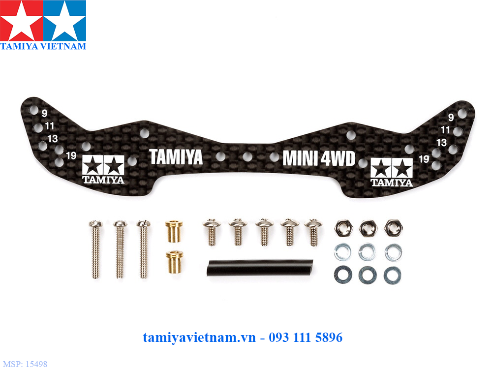 15498 phụ kiện mô hình xe đua lắp ráp mini 4wd hg carbon wide front plate