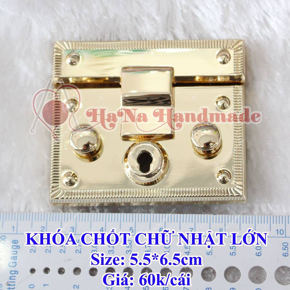 Khóa Chốt Chữ Nhật (GC bấm) 2 size gắn túi xách / khoá chốt chữ nhật