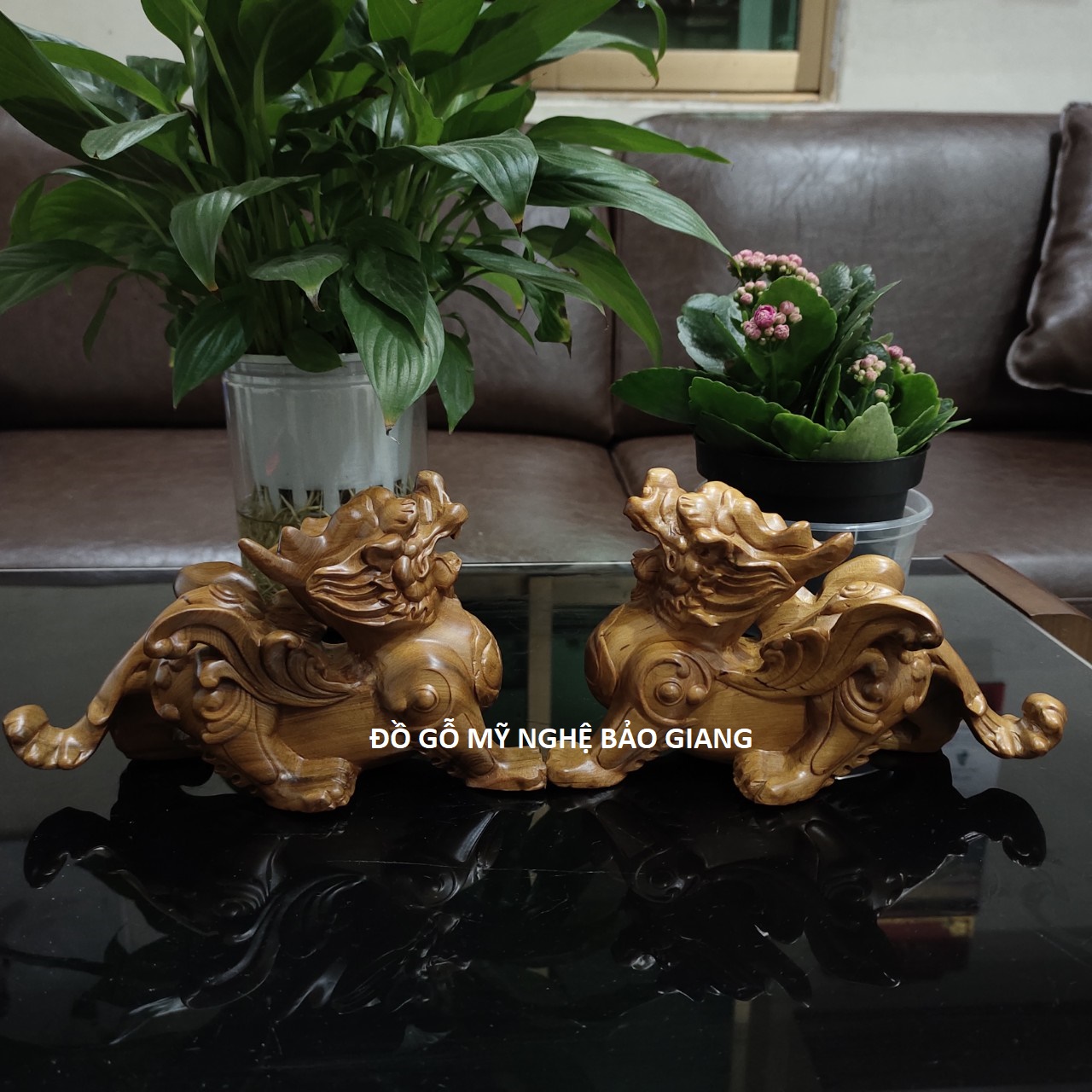 Cặp tỳ hưu tài lộc gỗ bách xanh thơm