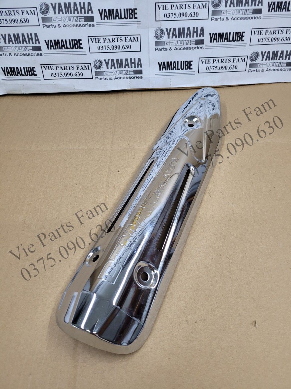 Ốp pô, che bô Exciter 135 2011-2014 inox (hàng Malai)