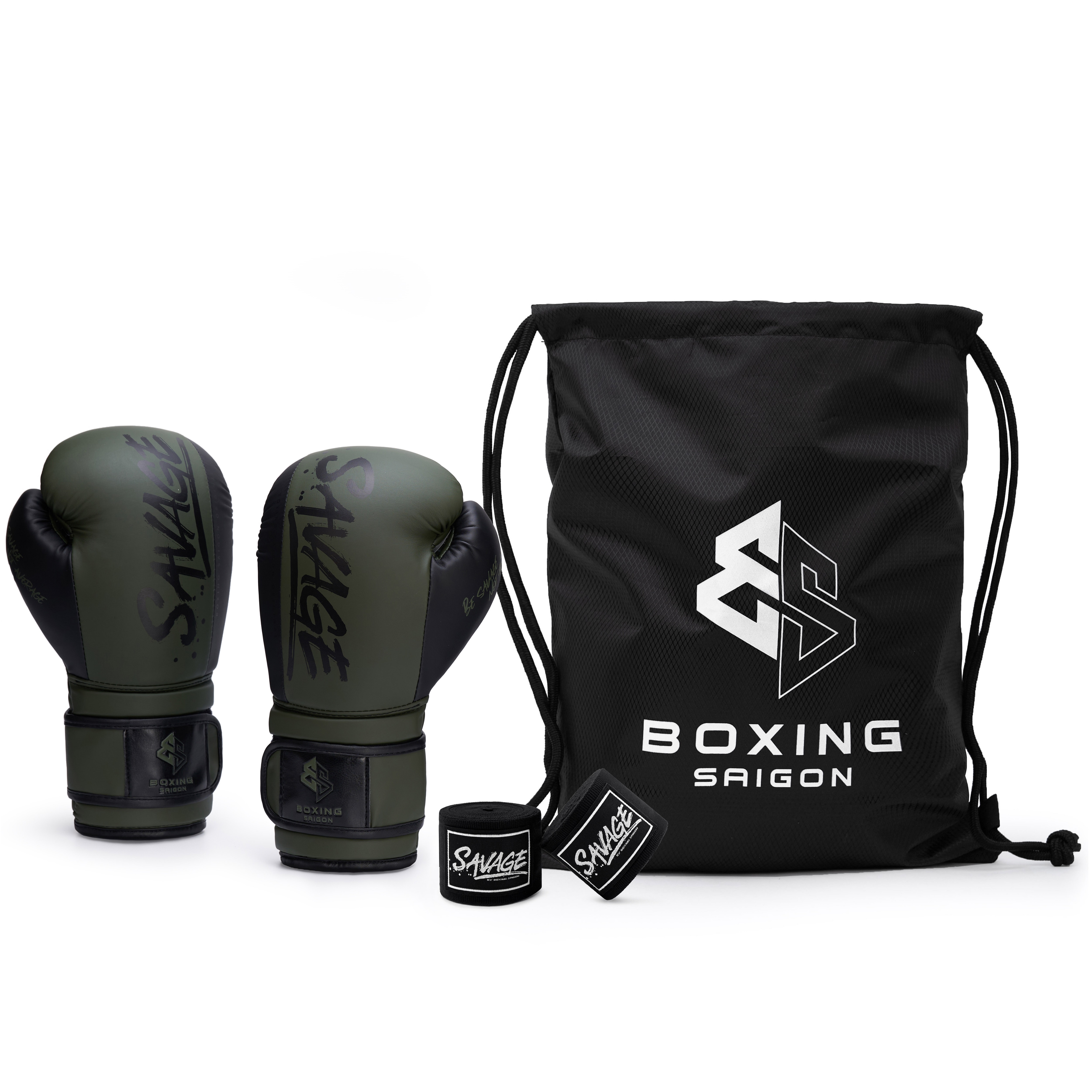 Combo Găng tay Boxing Saigon Savage - Green/Black