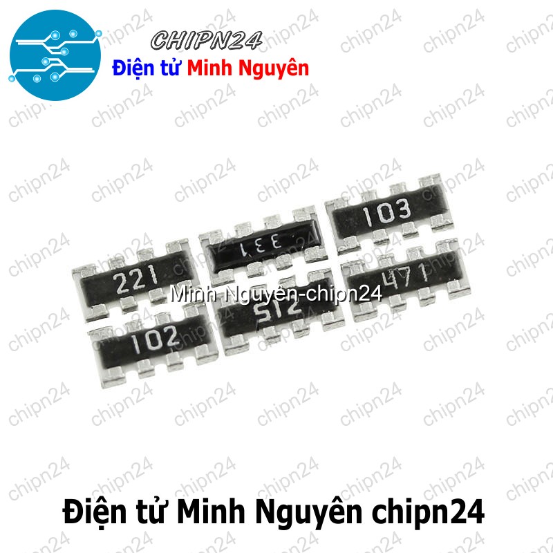[10 con] (K388) Trở Băng 0603x4 8P4R (100R/1K/10K/4.7K/5.1K/51R/22R)- [Chọn Loại] - HHH.00064