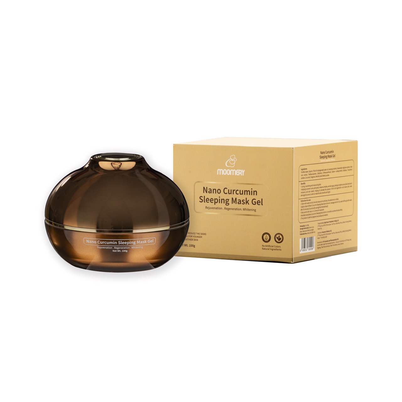 Gel mặt nạ ngủ nghệ nano moomery mặt nạ ngủ nhã phương gel mặt nạ nghệ 100% từ thiên nhiên - dưỡng trắng da - mờ nám - thâm mụn