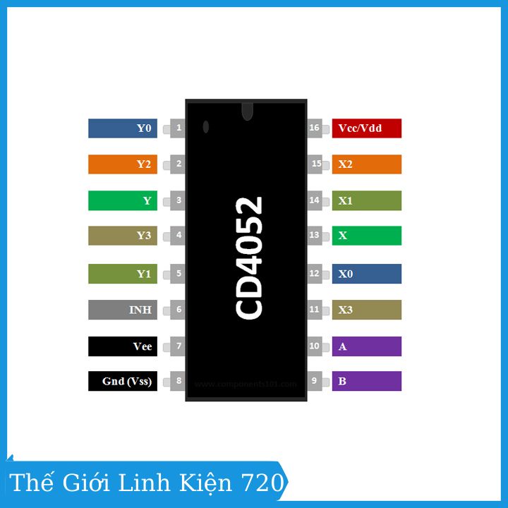 IC CD4052 chân dán SOP 16