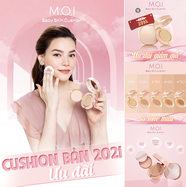 Phấn nước MOI Baby Skin Cushion che khuyết điểm hoàn hảo thay thế 5 bước trang điểm 12g - Helena Cosmetics