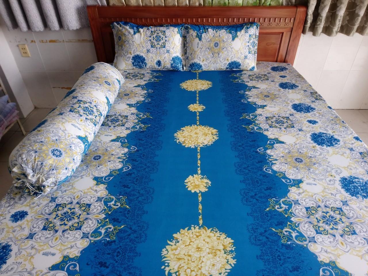Bộ dra thun lạnh hàn quốc 1m6 x 2m ( 1 dra + 3 áo gối)