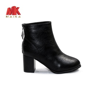 Boot Nữ Gót Vuông Cao 8cm cổ cao S128 Đen thời trang hiện đại cá tính MK thumbnail