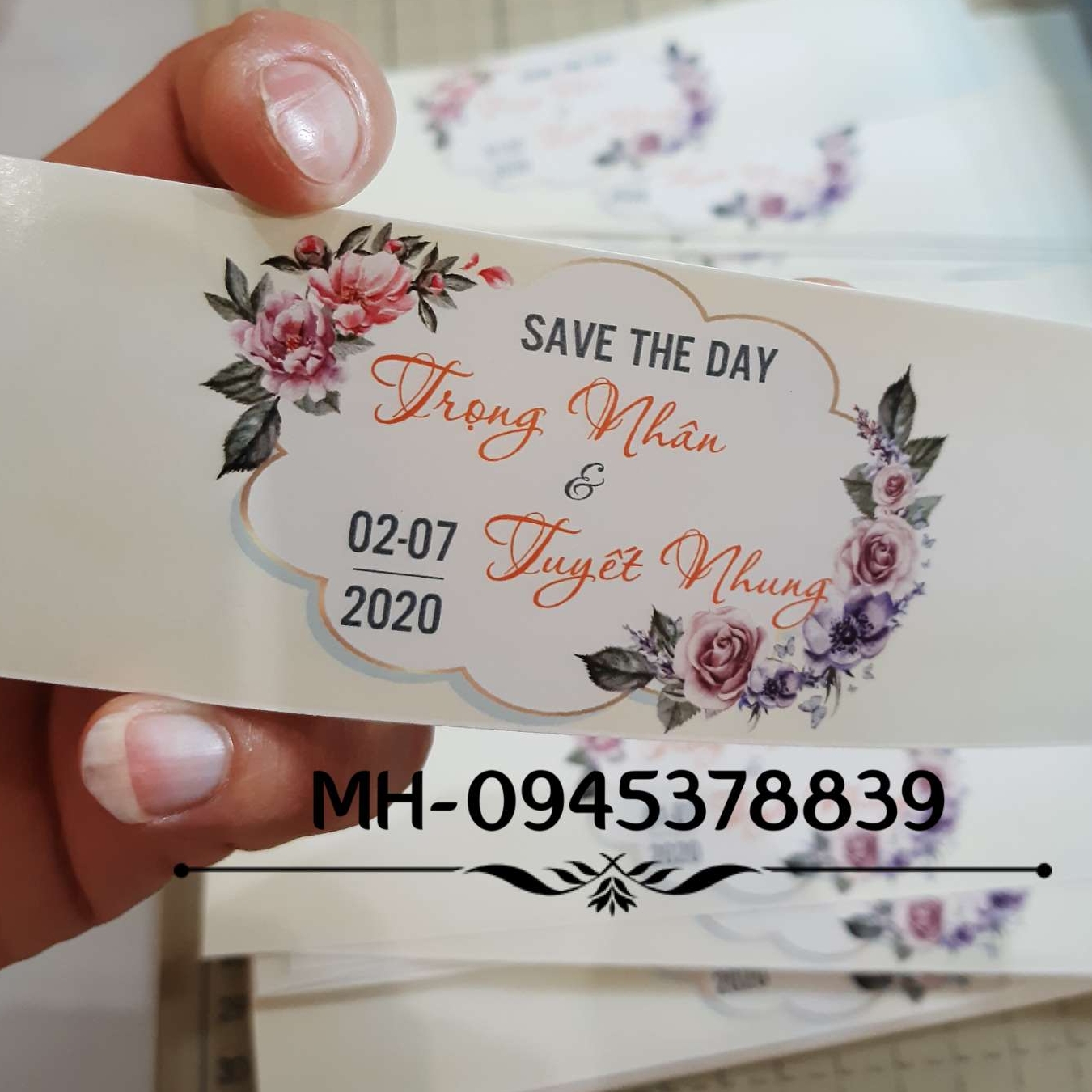 Set 10 Tem dán chai nước suối - decal giấy có keo sẵn