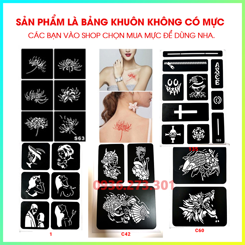 Khuôn xăm Mã E như ảnh (không kèm mực)