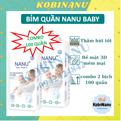 Bỉm dán size M Nanu 50 miếng KobiNanu