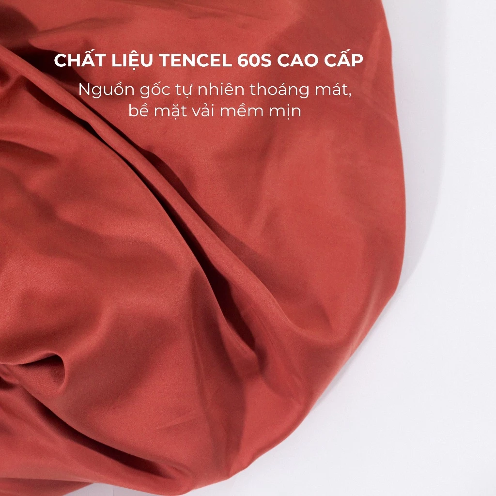 Bộ Ga Gối 3 Món Gòn Bedding Lụa Tencel 60s Màu Trơn Cao Cấp 1m6x2m | 1m8x2m