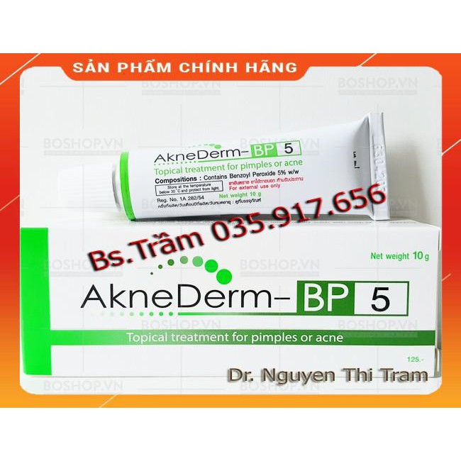 Aknederm 10G - Kem chấm mụn trứng cá Benzoyl Peroxide 5%