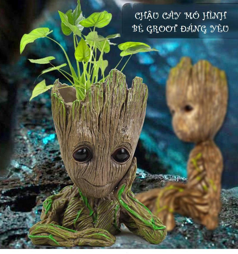 Chậu cây cảnh bé Groot đáng yêu