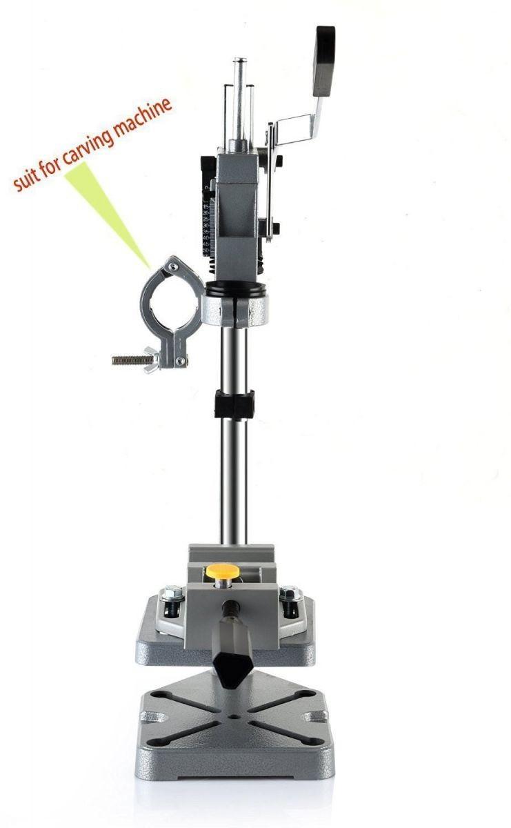 Khung Kẹp Máy Khoan - Đế Kẹp Máy Khoan Bàn Mini + Êtô - TZ 6102B, sản phẩm gồm khung kẹp và eto, chỉ việc lắp máy khoan sử dụng