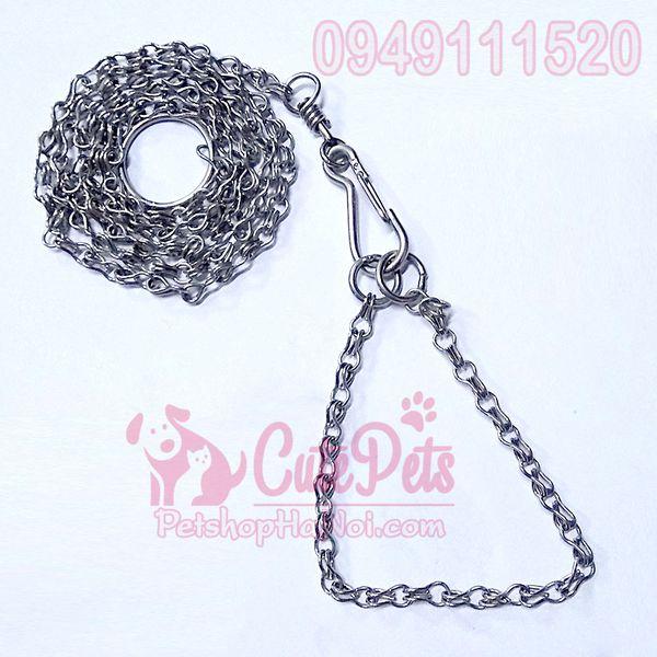 Dây xích inox kèm vòng cổ dành cho thú cưng nhỏ