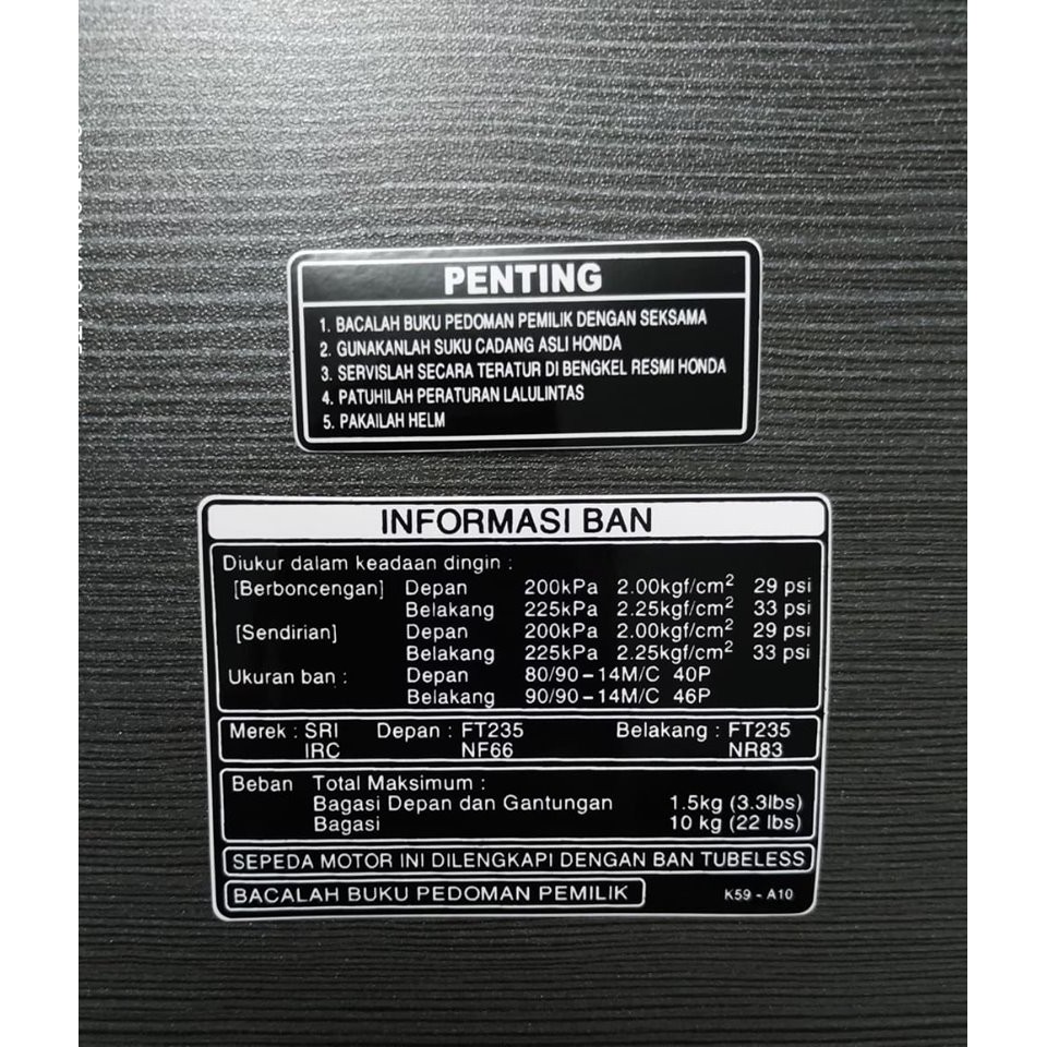 Bộ tem thông số cho xe vario - click